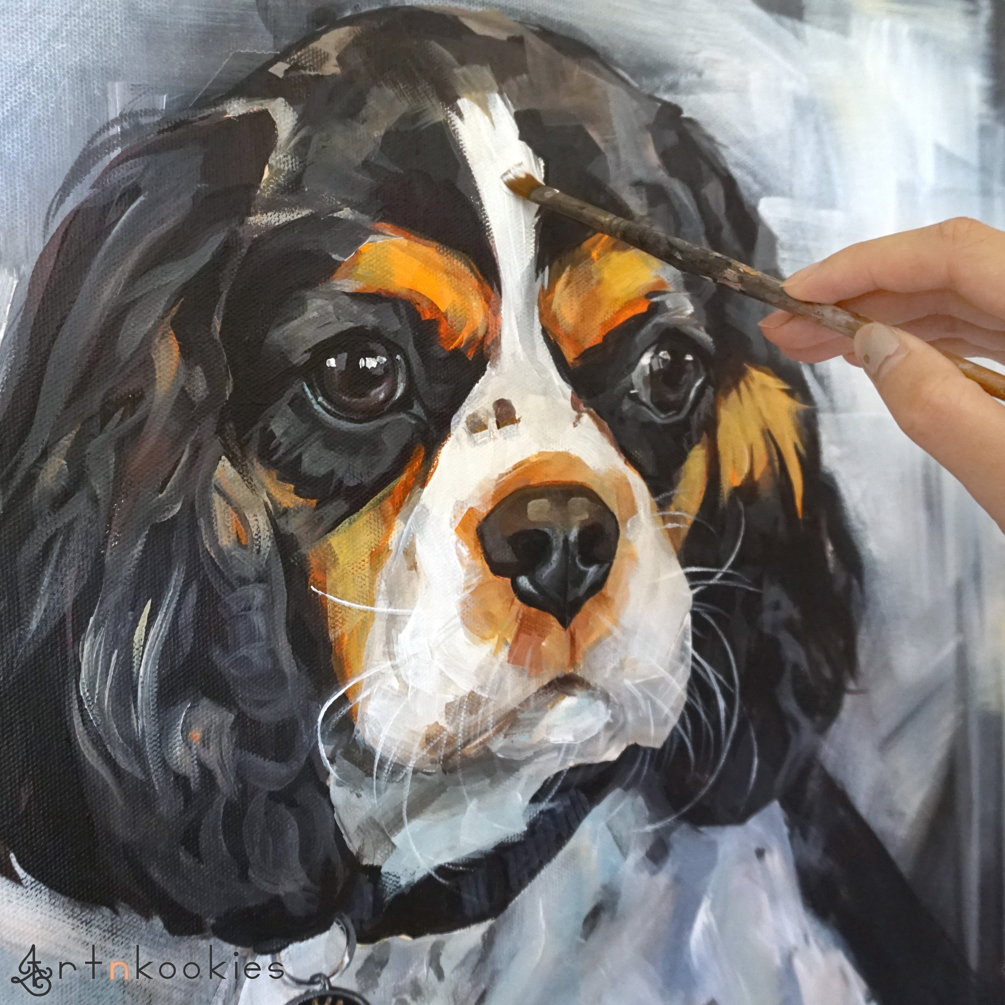 Pet portrait dog animal portrait original acrylic offers painting